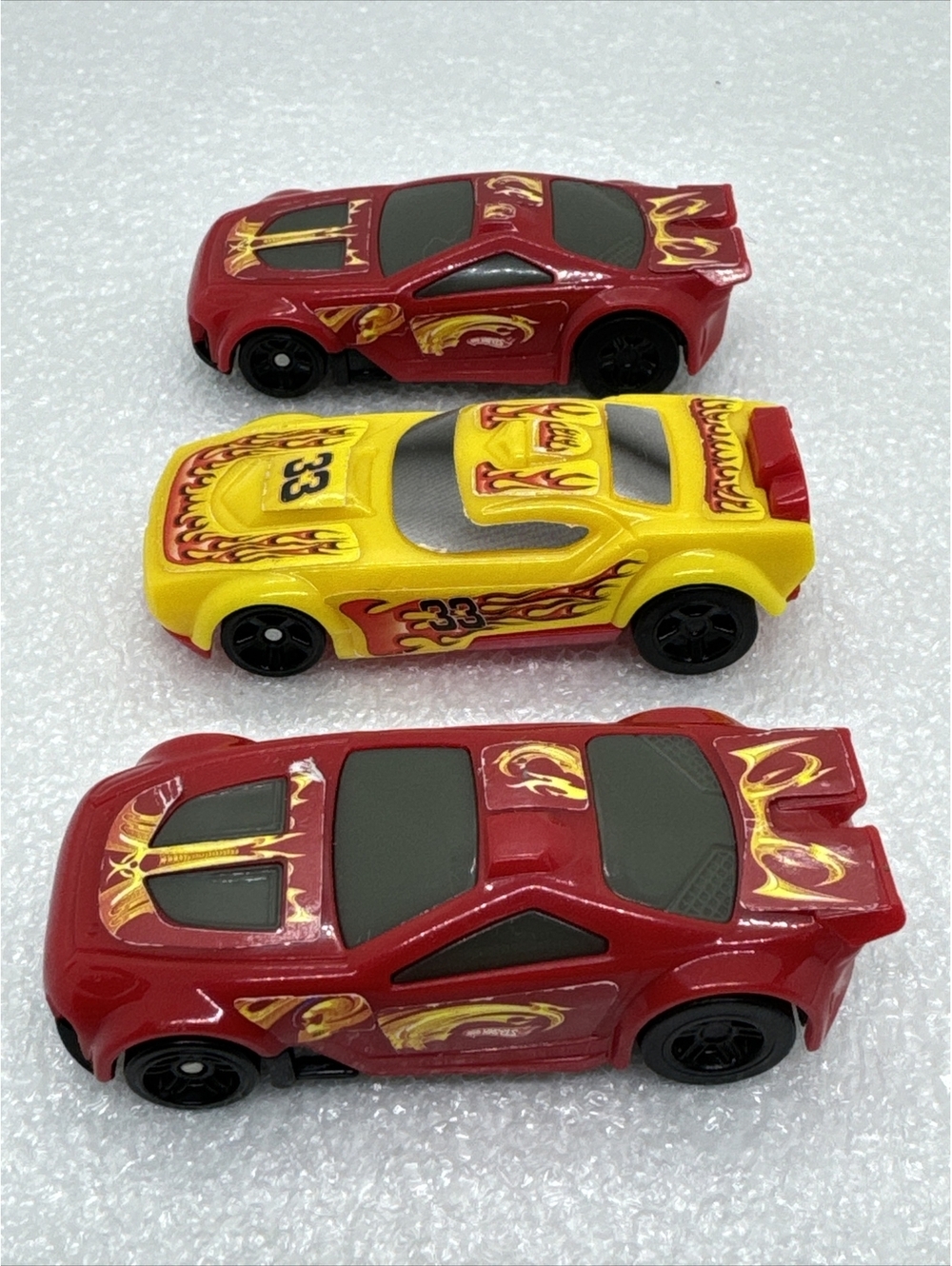 Lot Of 3 MATTEL HOT WHEELS Pull Back Race Cars GENERAL MILLS Cereal Toy 2011